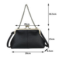 Bolso De Hombro Pequeño Para Mujer Elegante De PU Cuero Suave Lujo Diseñador Clip Clutch Retro Bolso De Mano Y Cruzado Con Cierre De Cremallera - details 25