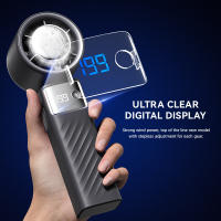Ventilador de mano, powerful ventilador portáthil, mini ventilatores Turbo, ventiadores personales cargables de 105 °, plegables, Pantalla LED, Regalos para Mujeres y Hombres, para Exterior E interiores (dark Negro). - details 0