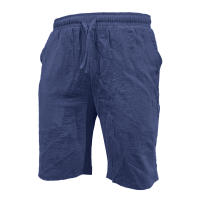 Shorts De Verano Para Hombre Algodón Ligero Con Cintura Elástica Estilo Casual Color Sólido Para Deporte Y Playa - details 5