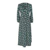 Vestido Bohemio De Florales Para Mujer Largo Manga Casi Hasta El Codo Estilo Casual Cintura Alta Impresión Vestido Maxi Para Playa - details 13