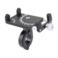 Soporte De Teléfono Para Bicicleta Y Motocicleta De Aleación De Aluminio Montaje En Manillar Compatible Con Móviles Negro - details 2