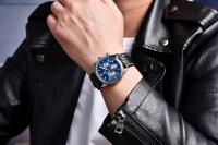 Reloj De Pulsera De Cuarzo BENYAR 2024 Para Hombre Marca De Lujo Cronógrafo Deportivo Resistente Al Agua De Acero Inoxidable Con Correa De Cuero Relojes Hombre - details 9