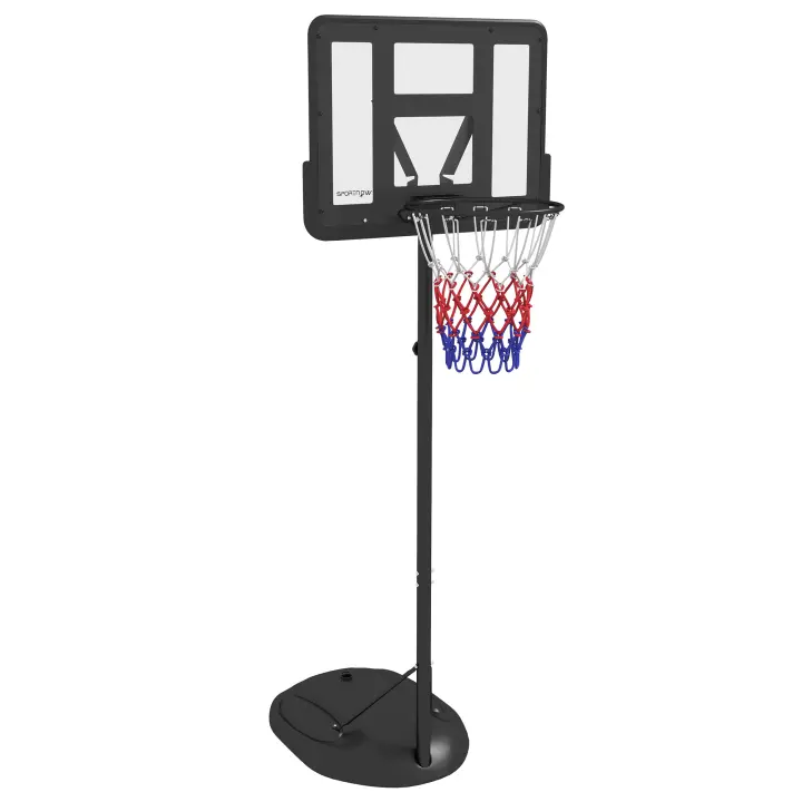 SPORTNOW Canasta de Baloncesto con Altura Ajustable 216-277 cm Aro de Baloncesto para Exterior con Ruedas y Base Rellenable para Adolescentes y Adultos Negro - 1