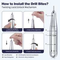 -Torno para Uñas Recargable 45000RPM Profesional, Lima de Uñas Eléctricas Portátil USB e Torno de Uñas de Gel Acrílico, Set Eléctrico de Manicura y Pedicura para Salón y Uso en Casa - details 9