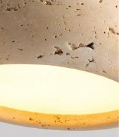 Meimon Lámpara colgante de piedra y madera con bombilla LED incluida. Luz fría, neutra o cálida. Ideal para comedor, cocina o salón. Diseño natural y elegante.  Lámpara de comedor o lámpara de araña - details 10