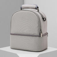 Bolso De Mano Para Mamá Grande Capacidad Doble Capa Aislada Color Sólido Estilo De Viaje Y Picnic Bolsa De Alimentos Portátil Para Bebé - details 5