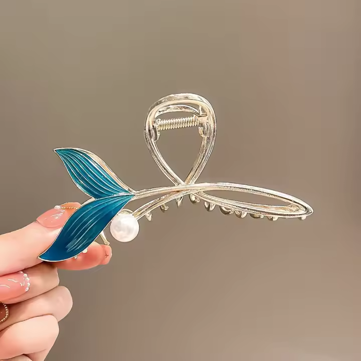 Cepillo De Cabello De Ballena Con Perla Clip De Cabello Vintage Para Niñas Accesorios De Cabello Moda Decorativos Para Todas Las Estaciones - 1