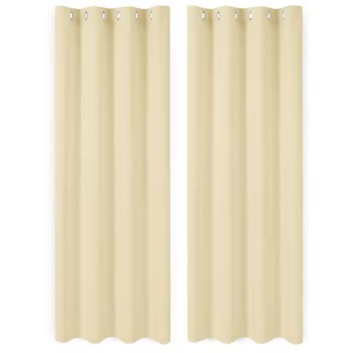 S.L Cortina Opaca 2 Paneles 140 x 260 para salón y Dormitorio - Cortina Lisa y Suave para habitación con Parte Superior de Ojales, 2 Unidades de 140x260cm - 1