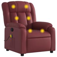 vidaXL Sillón reclinable de masaje cuero sintético Negro, Crema, Marrón Sillon Dormitorio Sillon Comodos Silla Relax Sillón Sofá - details 4