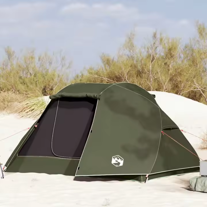 vidaXL Tienda de pesca 5 personas impermeable en color Verde oliva/Marrón/Camuflaje - 1