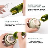 Cepillo De Limpieza 3 En 1 Silicone Para Botella Y Tapa De Botella Cepillo De Silicona Multiusos En U Para Limpieza De Ranuras Y Cubos Herramienta De Limpieza Del Hogar - details 1
