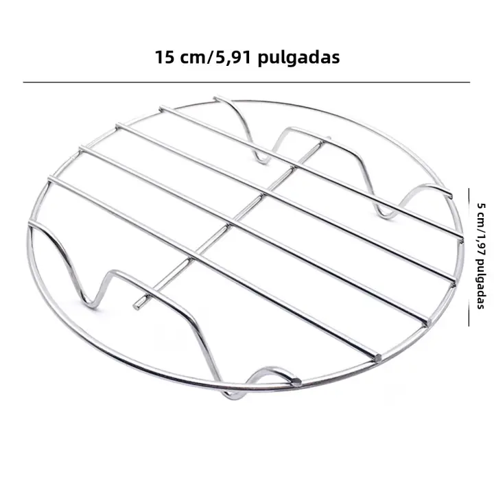 Rack De Asado Redondo De Acero Inoxidable Para Air Fryer Tamaño 6-7 Pulgadas Relleno Sencillo Para Cocinar Y Almohadilla De Parrilla Para Almohadillas De Almohadilla - 1