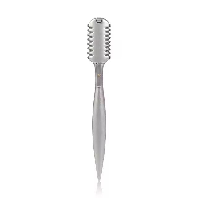 Afeitadora Manual De Cincel Para Barbero Doble Lado Herramienta De Corte De Cabello Para Salon De Belleza Cuchillo Portador De Acero De Aleación De Zinc - 1