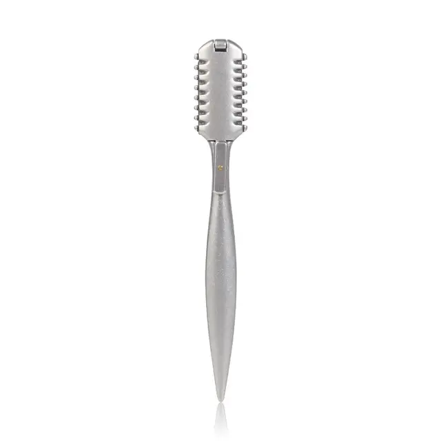 Afeitadora Manual De Cincel Para Barbero Doble Lado Herramienta De Corte De Cabello Para Salon De Belleza Cuchillo Portador De Acero De Aleación De Zinc - 1