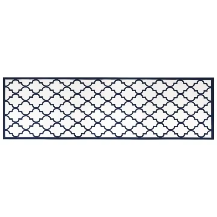 vidaXL Alfombra de exterior y 80x250 cm alfombra lavable Color Azul marino,  Azul,  Gris y mas - 1
