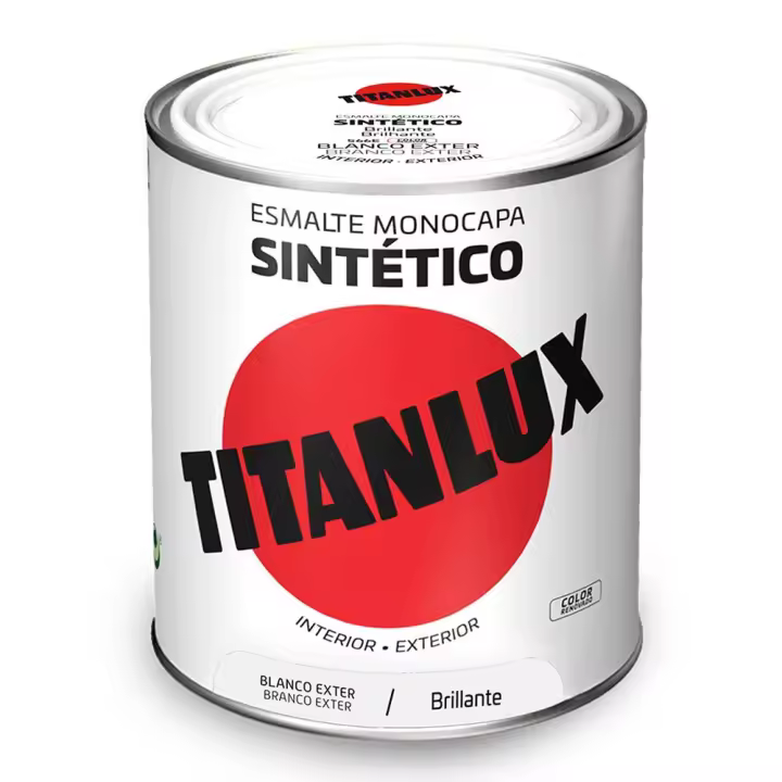 Esmalte sintético monocapa brillante blanco exteriores 750ml titanlux 5809022 - 1