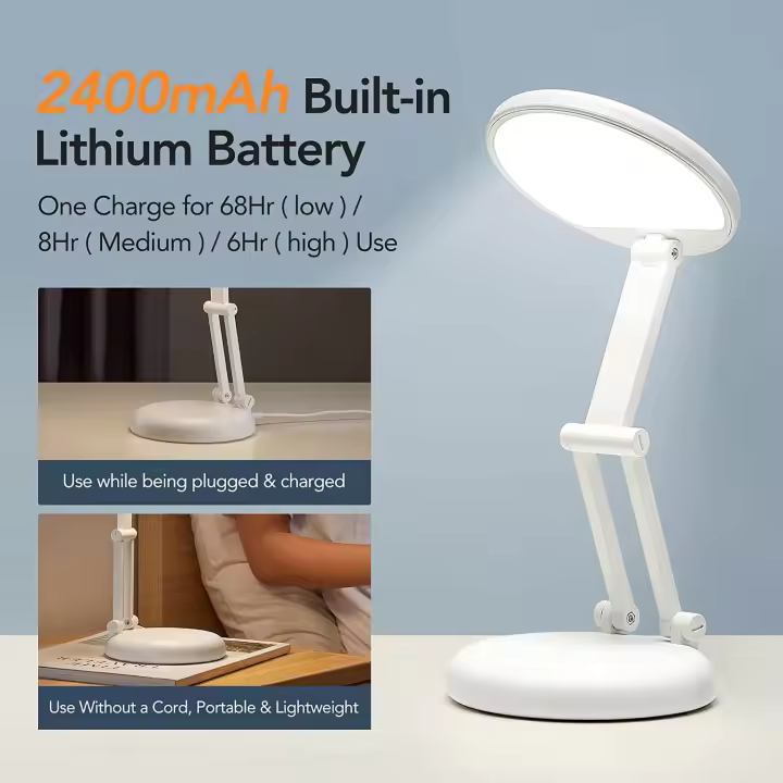 Lampara Escritorio Portátil LED, 120-500 Lumen Flexo LED Escritorio, USB / Recargable 5 Modos Flexo Escritorio, Lampara LED Escritorio Plegable & ajustable,Lampara de Mesa,Lampara de Escritorio, Luz Escritorio Lamparas LED - 1
