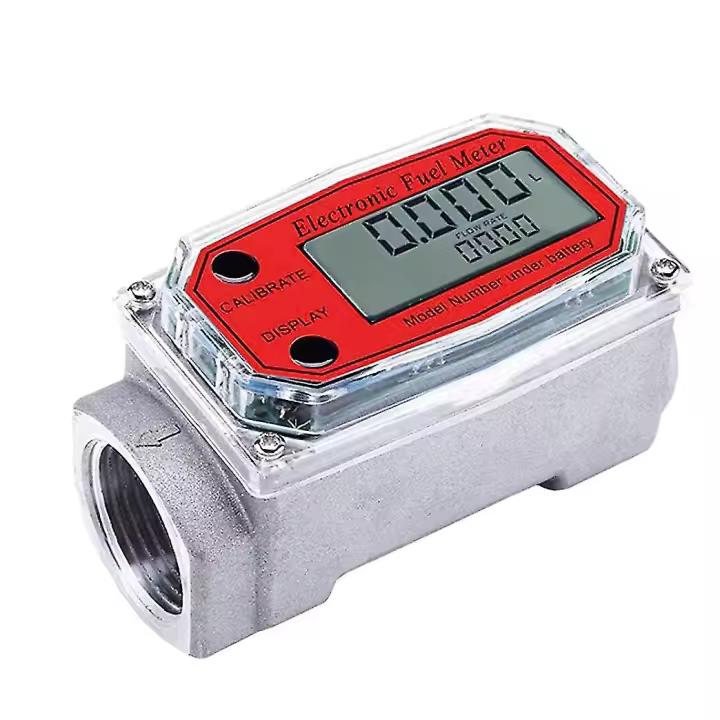 1 pulgadas digital turbina caudalímetro digital LCD con NPT Contador combustible caudalímetro para medir - 1