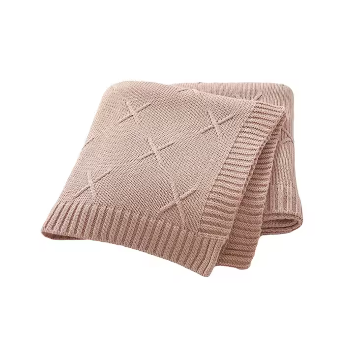 Mantas de Algodón tejadas para Bebe, cochecito para recién nasido, envoltura para envolver, Fashion a Cuadros sólidos, ropa de Cama para Niño y Niña, colcha calada de - 1
