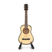 Guitarra De Madera Miniatura 10cm Con Soporte Decoración De Escritorio Instrumento Musical Ornamento Artesanal Para Coleccionistas - details 3