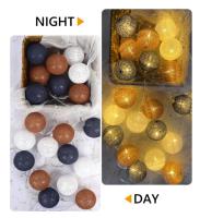 Guirnaldas de Luces de Bolas de Algodón, 5M 20 LED Regulables Guirnaldas de Luces de Bolas de Algodón, Guirnaldas de Luces LED de Interior con Control Remoto y Temporizador para Habitación Infantil,  Verano,Fiesta de Bodas - details 5