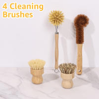 Cepillo De Cocina Con Mango Largo Y 4 Cabezas De Repuesto Cepillo De Limpieza Para Ollas Platos Y Sartenes Herramienta Ecológica Para El Hogar - details 6