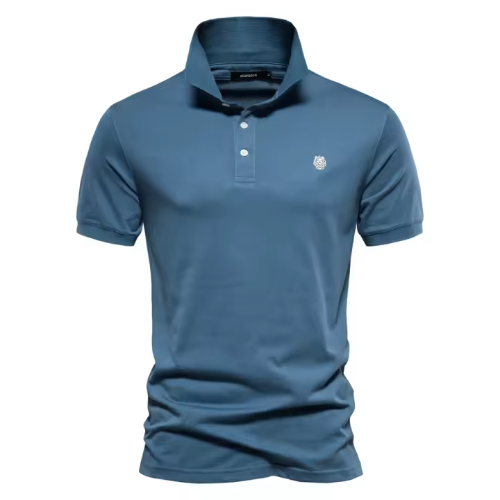 2024 Primavera y novedad de verano, POLO deportivo de solapa de algodón puro para hombre, camisa POLO de talla europea, camiseta de manga corta bordado informal a la moda para hombre - 1