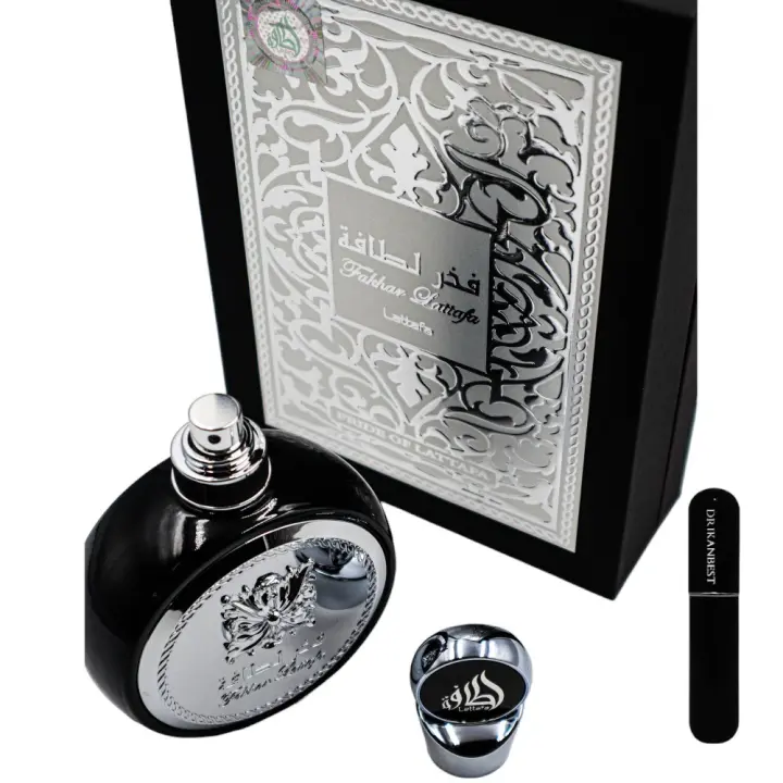 Perfume Fakhar Black Lattafa  para hombre Eau de Parfum 100ml+REGALO Atomizador DRIKANBEST recargable 5ml - 1