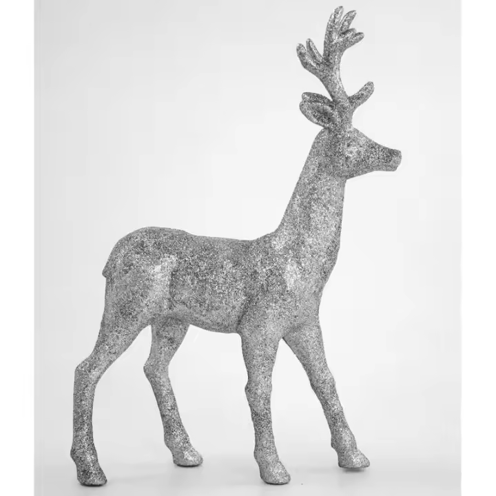 Gerimport Plato Navidad Ciervo Plateado Brillante 33 Cm - 1