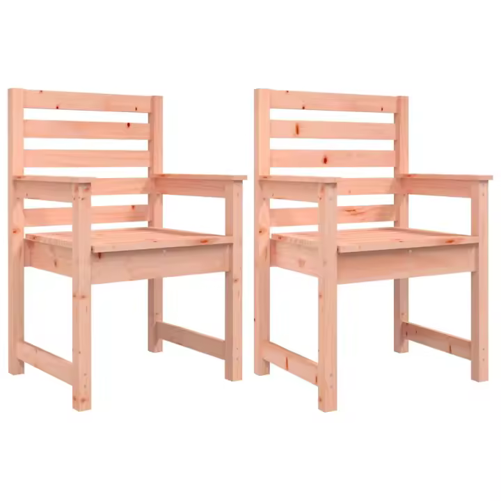 Sillas de Jardín 2 UDS Madera Maciza Abeto Douglas 60x48x91 cm - 1