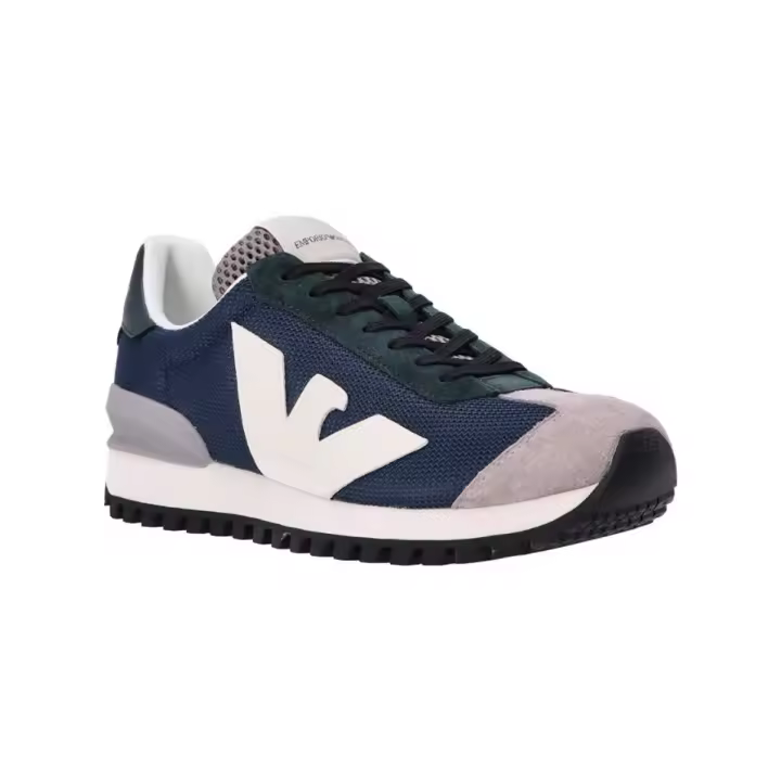 Emporio Armani Zapatillas Zapatos Hombre Azul Gris X4X583 XN647 S736 - 1