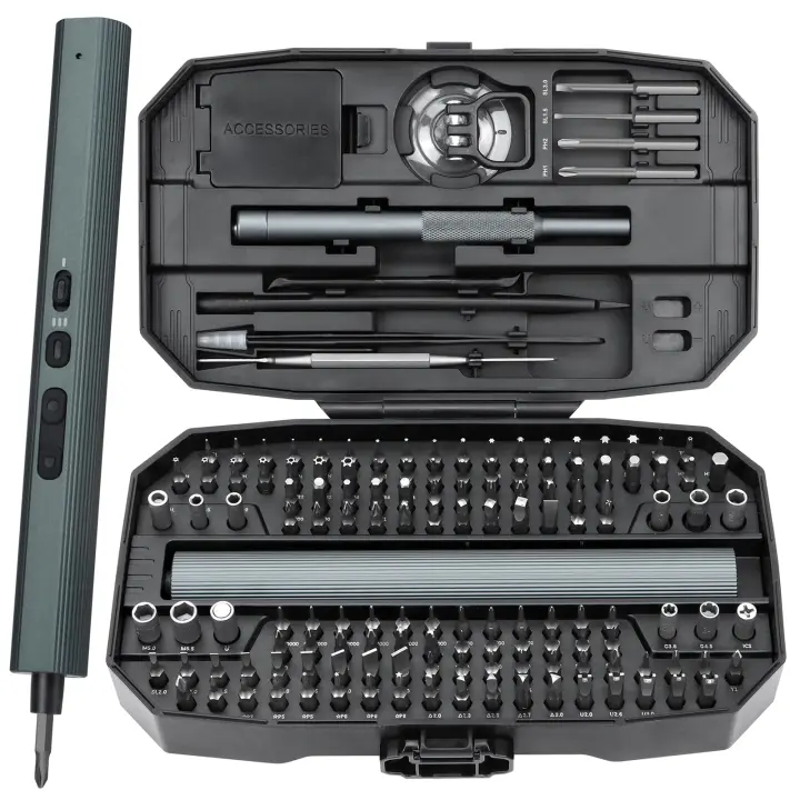 Juego De Destornilladores Eléctricos Mini 155 En 1 Con 140 Piezas Magnéticas S2 Herramienta De Reparación De Cámara De iPhone Y Cordless Power Tool - 1