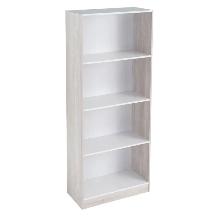 Lola Home Librería de 3 estantes de madera MDF blanca  de 60x29x147 cm - 1