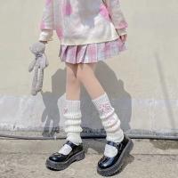 Calentadores De Piernas En Forma De Lazo Estilo Japonés Lolita Para Mujer Gaiteros Góticos De Invierno Tejidos De Acrylic Warmer De Tobillo - details 9