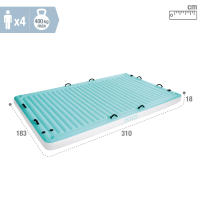 Manta flotante hinchable INTEX capacidad para 4 personas, peso máx. 400kg, con 8 asas de sujeción y 4 porta bebidas, Medidas 183x310x18cm, flotador para piscina - details 5