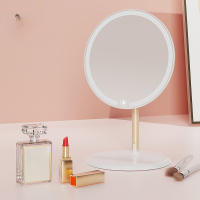 Espejo De Maquillaje Portátil Para Escritorio Con Temperatura De Color Infinita 3 Luces Giratorio 90 Grados Luz Botón Perfecto Para Viajes - details 8
