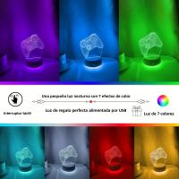Luz De Noche LED Con Patrón De Controlador De Juego Decoración De Ambiente Para Dormitorio Luz Gradiente De 7 Colores USB Regalo De Fiestas - details 2