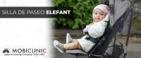 Silla de paseo bebé Plegable Mobiclinic® Respaldo reclinable cochecito de bebé Doble sistema de seguridad Silla de paseo infantil Ruedas extraíbles Arnés ajustable 5 puntos Silla de paseo ligera Verde y negra Elefant - details 0