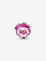 Pandora - Charm de Flor de pensar Rosa-Plata de Lei - details 1