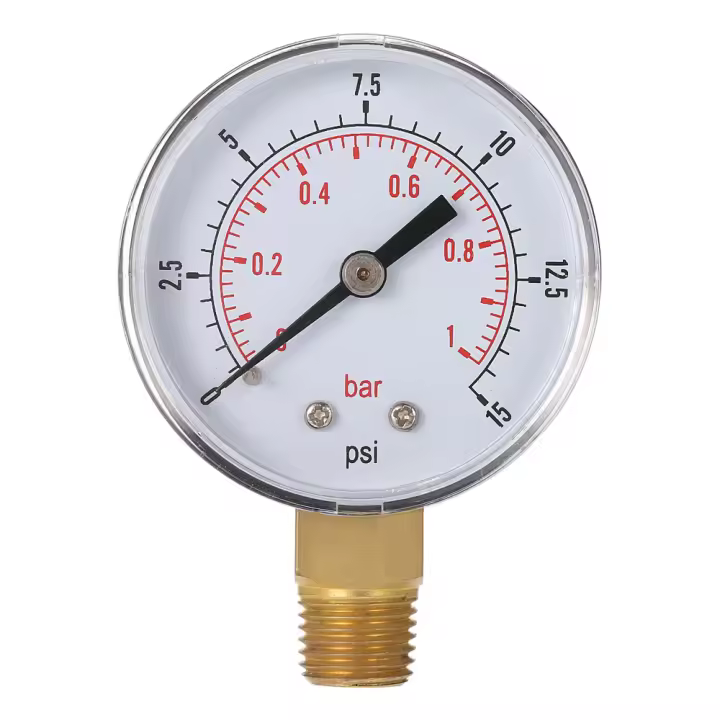 Medidor De Presión De Agua Para Piscina 0~60psi 0~4bar Con Indicador Análogo 1/4" NPT Thread Medidor De Manómetro Hidráulico - 1