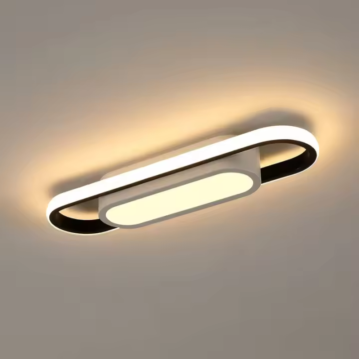 Lámpara de Techo LED Moderna 24W 3000LM 3000K Luz Caliente Rectangular para Sala de Estar Dormitorio Cocina Pasillo Estudio Material de Luz Acrílico - 1