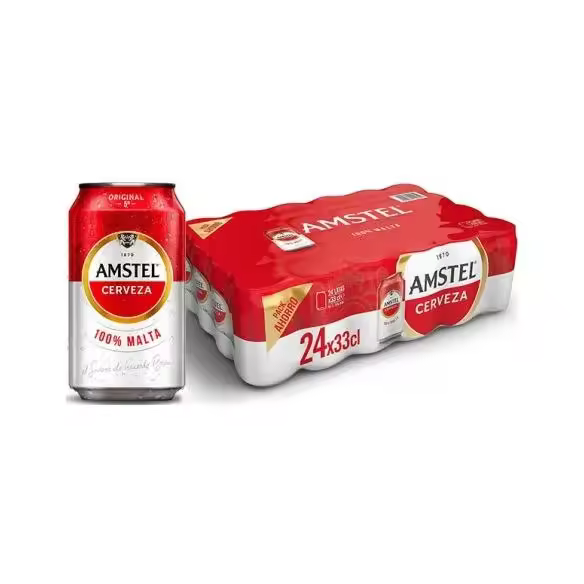 PACK de 24 - Cerveza AMSTEL 100% MALTA  24 x 33cl - 1