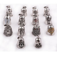 Llavero de moto estilo punk vintage - Cruz gota de aceite con campana, colgante de ángel con alas de plumas para hombres - details 3