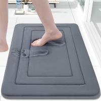 Alfombra De Baño Y Cocina De Veludo Coral Suave Al Tacto Absorbente De Agua Antiderrapante Lavable En Máquina Para Habitación - details 0