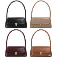 Bolso De Hombro Para Mujer Estilo Retro Tendencia PU Cuero Sólido Color Simple Bolso De Comunicación Con Manija Portátil Bolsos Casual - details 24