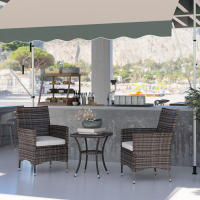 Juego de Muebles de Balcón Juego de Bistro de Ratán Pendable with Juego de Asiento Marron 60x58,5x89,5 cm para Jardín y Balcón - details 1