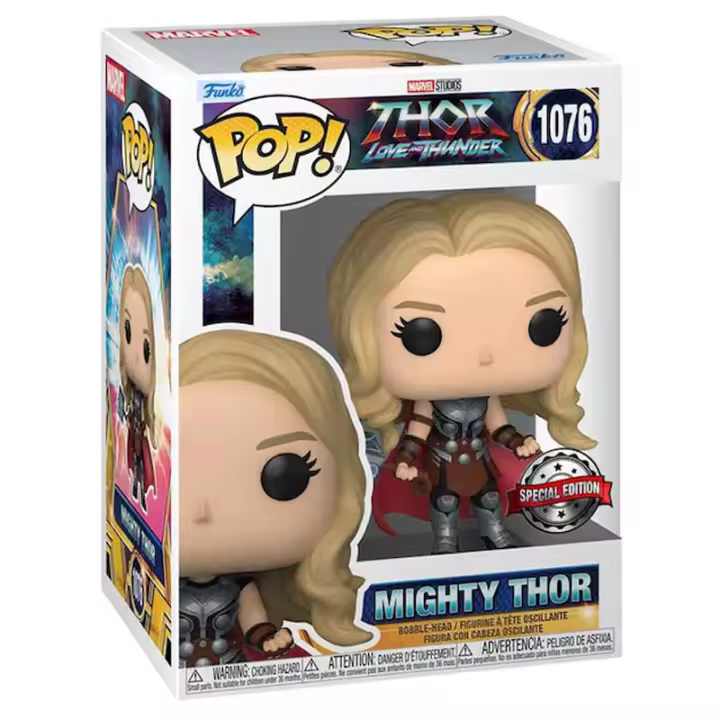 Figura Pop Marvel Thor Love And Thunder Mighty Thor Exclusiv-Figura de Vinilo Coleccionable - Idea de Regalo- Mercancia Oficial - Juguetes para Niños y Adultos - Movies Fans - Muñeco para Coleccionistas y Exposición - 1