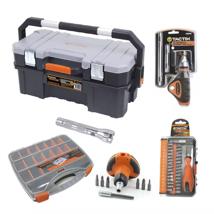 ORION91 Set con más de 100 Piezas y Caja Herramientas 24" Profesional 2 en 1 **La mejor opción para tu trabajo** - Tactix - 1