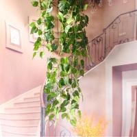 1/2PCS Simulación De Planta De Pared Verde Para Interior Decoración De Flores Rattan Falsas Hojas Verdes Begonia Adorno De Pared Colgante De Plástico - details 20