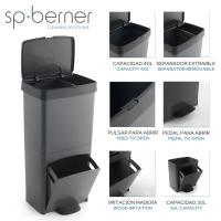 Cubo de Basura de Reciclaje Wellhome 70L Plástico 2 Aperturas - details 3